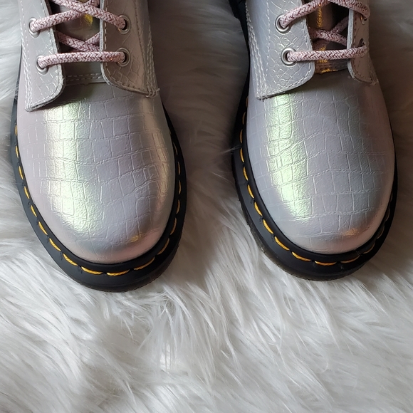 DR. MARTENS PASCAL CROCODILE PINK EYE BOOT - Picture 9 of 11
